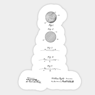 Golf Ball Vintage Patent Hand Drawing Sticker